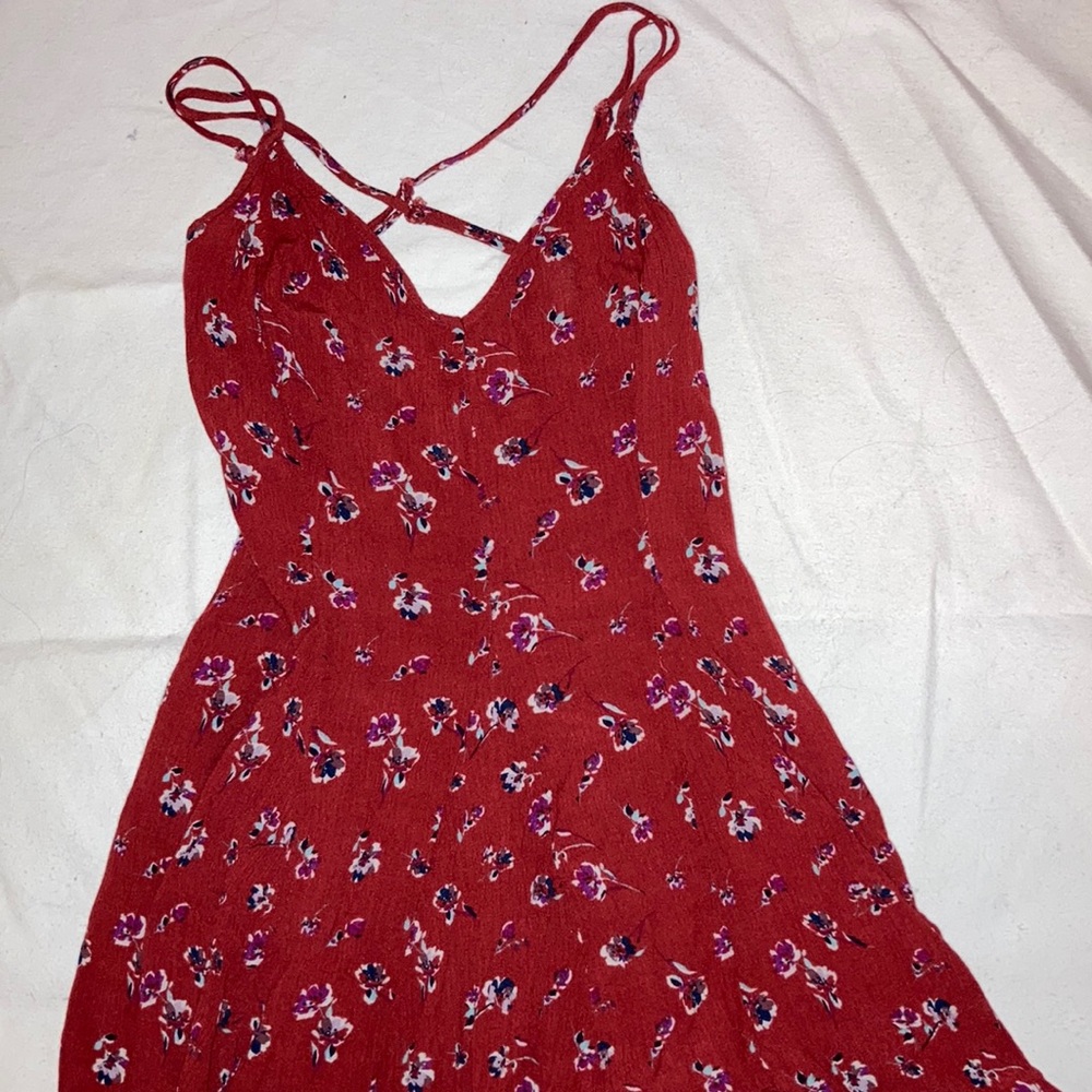 American Eagle red floral dress